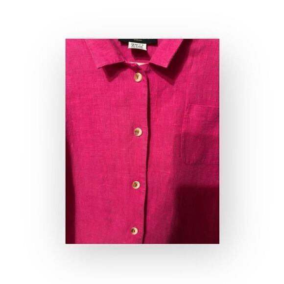 Harve Bernard Pink Linen button down Shirt Size 2XL - Picture 5 of 6